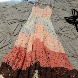 NWOT RAGA Canyon Sunset Backless Maxi Dress XS